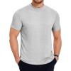 COOFANDY Men’s Mock Turtleneck T Shirt Short Sleeve Slim Fit Basic Casual Undershirt Solid Color Pullover Tee(A-light Grey)