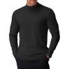 COOFANDY Mens Mock Turtleneck T-Shirts Long Sleeve Solid Color Tees Shirts Basic Casual Slim Fit Pullover T Shirts(A-black)