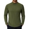 COOFANDY Mens Mock Turtleneck T-Shirts Long Sleeve Solid Color Tees Shirts Basic Casual Slim Fit Pullover T Shirts(Army Green)