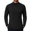 COOFANDY Mens Mock Turtleneck T-Shirts Long Sleeve Solid Color Tees Shirts Basic Casual Slim Fit Pullover T Shirts(Black)