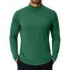 COOFANDY Mens Mock Turtleneck T-Shirts Long Sleeve Solid Color Tees Shirts Basic Casual Slim Fit Pullover T Shirts(Green)