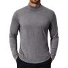COOFANDY Mens Mock Turtleneck T-Shirts Long Sleeve Solid Color Tees Shirts Basic Casual Slim Fit Pullover T Shirts(Light Grey)