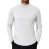 COOFANDY Mens Mock Turtleneck T-Shirts Long Sleeve Solid Color Tees Shirts Basic Casual Slim Fit Pullover T Shirts(White)