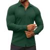 COOFANDY Men’s Muscle Fit Dress Shirts Wrinkle-Free Long Sleeve Casual Button Down Shirts(Green)