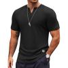 COOFANDY Mens Muscle T-Shirts V-Neck Slim Fit Workout Shirt Short Sleeve Longline Gym Athletic Tee Shirts(A-black)