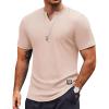 COOFANDY Mens Muscle T-Shirts V-Neck Slim Fit Workout Shirt Short Sleeve Longline Gym Athletic Tee Shirts(Beige)