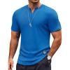 COOFANDY Mens Muscle T-Shirts V-Neck Slim Fit Workout Shirt Short Sleeve Longline Gym Athletic Tee Shirts(Blue)