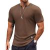 COOFANDY Mens Muscle T-Shirts V-Neck Slim Fit Workout Shirt Short Sleeve Longline Gym Athletic Tee Shirts(Brown)
