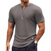 COOFANDY Mens Muscle T-Shirts V-Neck Slim Fit Workout Shirt Short Sleeve Longline Gym Athletic Tee Shirts(Dark Grey)