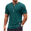 COOFANDY Mens Muscle T-Shirts V-Neck Slim Fit Workout Shirt Short Sleeve Longline Gym Athletic Tee Shirts(Green)