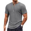 COOFANDY Mens Muscle T-Shirts V-Neck Slim Fit Workout Shirt Short Sleeve Longline Gym Athletic Tee Shirts(Grey)