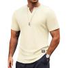 COOFANDY Mens Muscle T-Shirts V-Neck Slim Fit Workout Shirt Short Sleeve Longline Gym Athletic Tee Shirts(Light Beige)