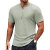 COOFANDY Mens Muscle T-Shirts V-Neck Slim Fit Workout Shirt Short Sleeve Longline Gym Athletic Tee Shirts(Light Green)