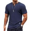 COOFANDY Mens Muscle T-Shirts V-Neck Slim Fit Workout Shirt Short Sleeve Longline Gym Athletic Tee Shirts(Navy Blue)