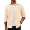 COOFANDY Men’s Overshirt Shacket Jacket Mens Textured Button Down Long Sleeve Shirts Fashion Jacket(Beige)