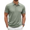 COOFANDY Men’s Polo Shirt Golf Quick Dry Performance Short Sleeve Moisture Wicking Athletic Polo Collared Tennis T-Shirt(Army Green)