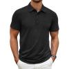 COOFANDY Men’s Polo Shirt Golf Quick Dry Performance Short Sleeve Moisture Wicking Athletic Polo Collared Tennis T-Shirt(Black)