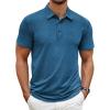COOFANDY Men’s Polo Shirt Golf Quick Dry Performance Short Sleeve Moisture Wicking Athletic Polo Collared Tennis T-Shirt(Dark Blue)