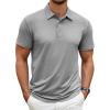 COOFANDY Men’s Polo Shirt Golf Quick Dry Performance Short Sleeve Moisture Wicking Athletic Polo Collared Tennis T-Shirt(Light Gray)