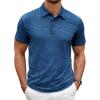 COOFANDY Men’s Polo Shirt Golf Quick Dry Performance Short Sleeve Moisture Wicking Athletic Polo Collared Tennis T-Shirt(Navy Blue)