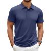 COOFANDY Men’s Polo Shirt Golf Quick Dry Performance Short Sleeve Moisture Wicking Athletic Polo Collared Tennis T-Shirt(Pure Blue)