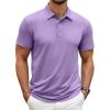 COOFANDY Men’s Polo Shirt Golf Quick Dry Performance Short Sleeve Moisture Wicking Athletic Polo Collared Tennis T-Shirt(Purple)