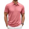 COOFANDY Men’s Polo Shirt Golf Quick Dry Performance Short Sleeve Moisture Wicking Athletic Polo Collared Tennis T-Shirt(Red)