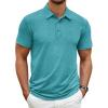 COOFANDY Men’s Polo Shirt Golf Quick Dry Performance Short Sleeve Moisture Wicking Athletic Polo Collared Tennis T-Shirt(Teal Green)