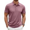 COOFANDY Men’s Polo Shirt Golf Quick Dry Performance Short Sleeve Moisture Wicking Athletic Polo Collared Tennis T-Shirt(Wine)