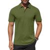 COOFANDY Men’s Polo Shirts Short Sleeve Moisture Wicking Golf Shirt Fashion Casual Collared T-Shirt(Army Green)
