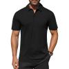 COOFANDY Men’s Polo Shirts Short Sleeve Moisture Wicking Golf Shirt Fashion Casual Collared T-Shirt(Black)