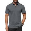 COOFANDY Men’s Polo Shirts Short Sleeve Moisture Wicking Golf Shirt Fashion Casual Collared T-Shirt(Dark Grey)