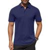 COOFANDY Men’s Polo Shirts Short Sleeve Moisture Wicking Golf Shirt Fashion Casual Collared T-Shirt(Navy Blue)