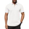 COOFANDY Men’s Polo Shirts Short Sleeve Moisture Wicking Golf Shirt Fashion Casual Collared T-Shirt(White)