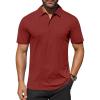COOFANDY Men’s Polo Shirts Short Sleeve Moisture Wicking Golf Shirt Fashion Casual Collared T-Shirt(Wine Red)