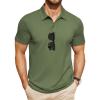 COOFANDY Men’s Polo Shirts Short Sleeve Pique Jersey Golf Shirt Casual Summer Collared T-Shirts(Army Green)