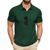 COOFANDY Men’s Polo Shirts Short Sleeve Pique Jersey Golf Shirt Casual Summer Collared T-Shirts(Dark Green)