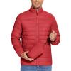 COOFANDY Mens Puffer Jacket Packable Lightweight Jackets Winter Coat Windproof Zipper Down Jacket(Dark Red)