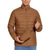 COOFANDY Mens Puffer Jacket Packable Lightweight Jackets Winter Coat Windproof Zipper Down Jacket(Light Brown)