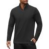 COOFANDY Men’s Quarter Zip Pullover Long Sleeve Sweatshirt 1/4 Zip Golf Shirt Winter Fleece Lined Thermal Pullover(Black)