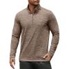 COOFANDY Men’s Quarter Zip Pullover Long Sleeve Sweatshirt 1/4 Zip Golf Shirt Winter Fleece Lined Thermal Pullover(Brown)