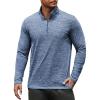 COOFANDY Men’s Quarter Zip Pullover Long Sleeve Sweatshirt 1/4 Zip Golf Shirt Winter Fleece Lined Thermal Pullover(Gray Blue)
