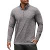 COOFANDY Men’s Quarter Zip Pullover Long Sleeve Sweatshirt 1/4 Zip Golf Shirt Winter Fleece Lined Thermal Pullover(Light Grey)