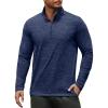COOFANDY Men’s Quarter Zip Pullover Long Sleeve Sweatshirt 1/4 Zip Golf Shirt Winter Fleece Lined Thermal Pullover(Navy Blue)