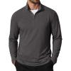 COOFANDY Men’s Quarter Zip Pullover Mock Neck Golf Shirts Casual Long Sleeve Shirt(Grey)