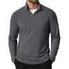 COOFANDY Men’s Quarter Zip Pullover Mock Neck Golf Shirts Casual Long Sleeve Shirt(Light Grey)