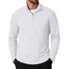 COOFANDY Men’s Quarter Zip Pullover Mock Neck Golf Shirts Casual Long Sleeve Shirt(White)