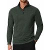 COOFANDY Men’s Quarter Zip Shirts Workout Fleece Lined Lightweight Long Sleeve Pullover Sweatshirts(Army Green)