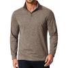 COOFANDY Men’s Quarter Zip Shirts Workout Fleece Lined Lightweight Long Sleeve Pullover Sweatshirts(Brown)