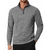 COOFANDY Men’s Quarter Zip Shirts Workout Fleece Lined Lightweight Long Sleeve Pullover Sweatshirts(Dark Grey)